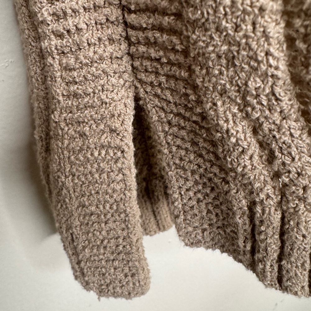 J. Jill womens L chucky knit hooded one button neutral cardigan whimsical fairy - Picture 4 of 6